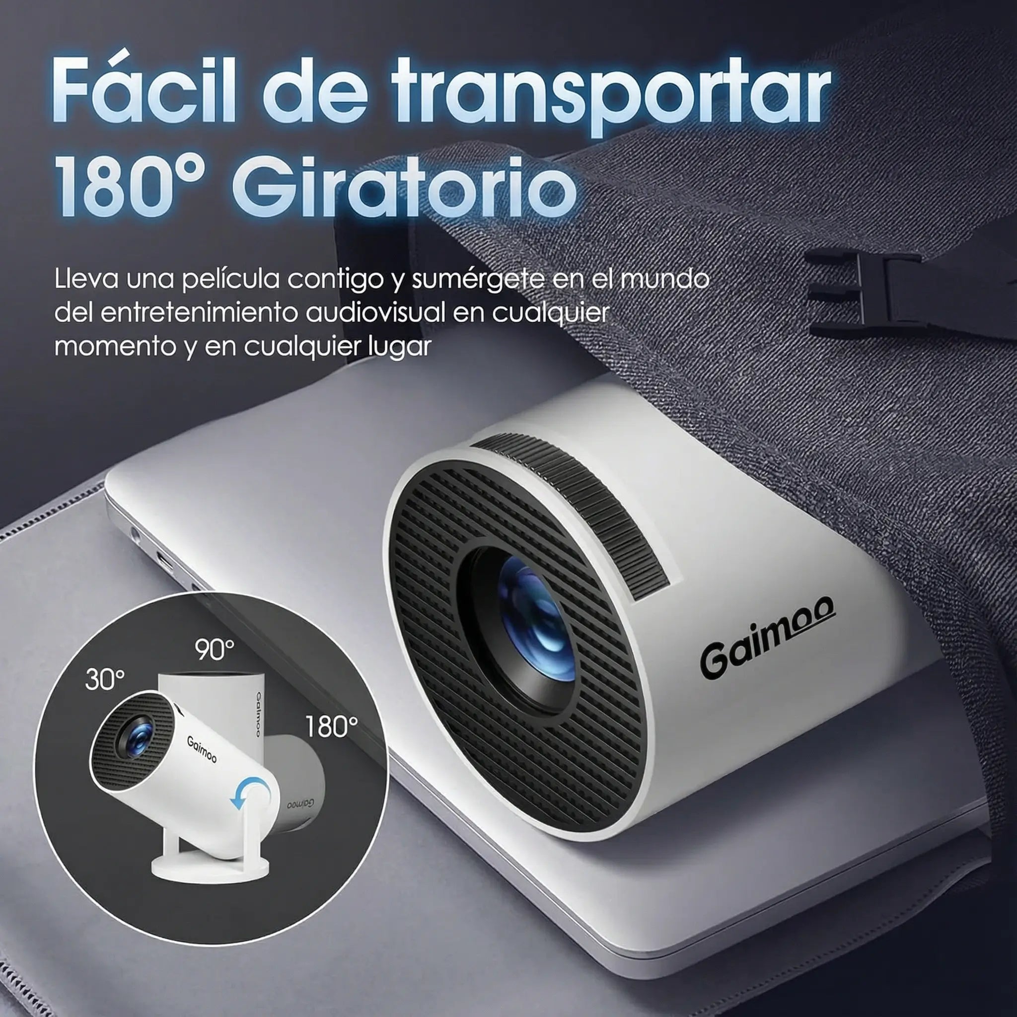 [Aplicación integrada y 2026 actualizada] Proyector 4K 1080P mini proyector portátil con WiFi 6 Bluetooth 5.2